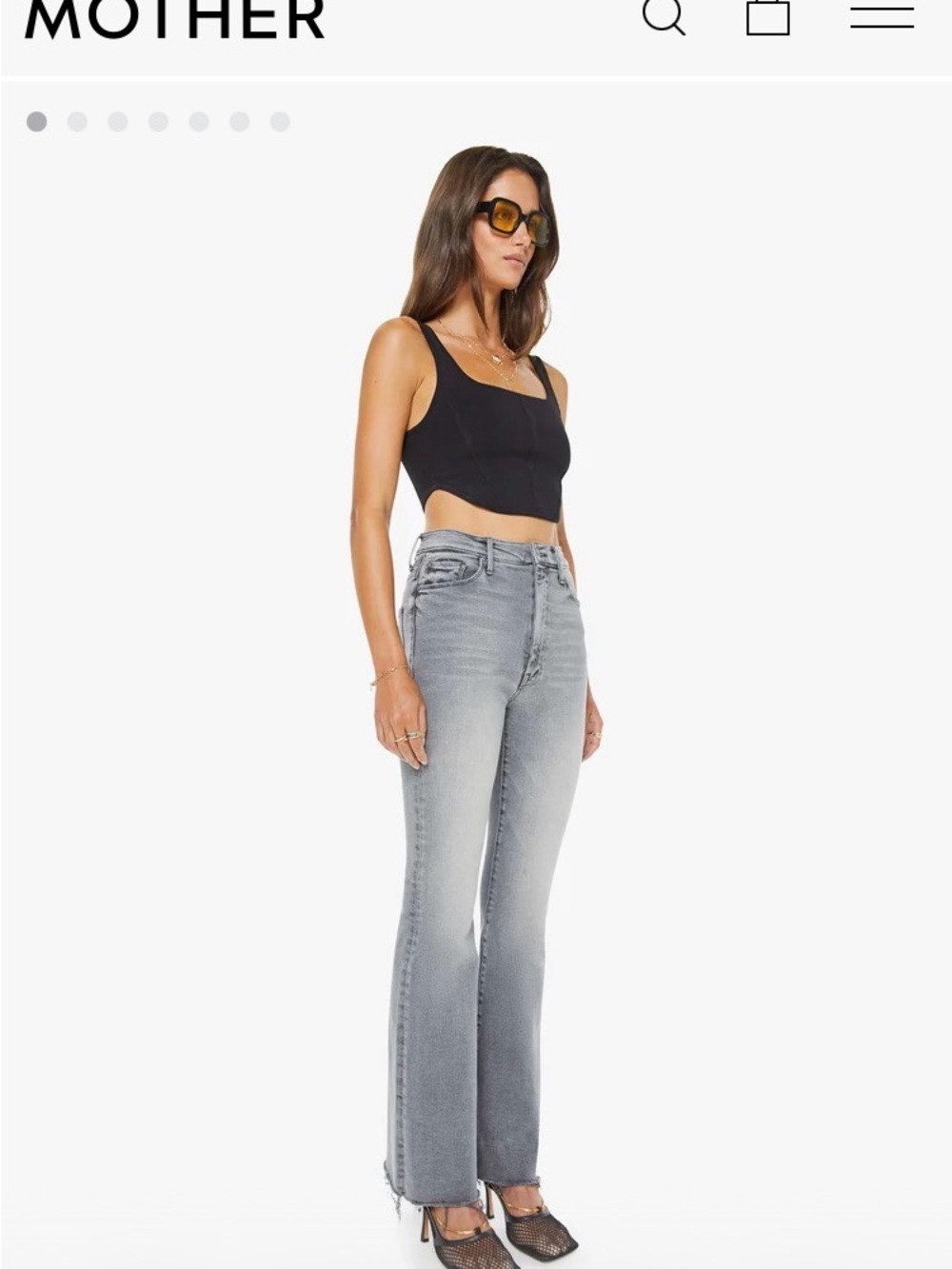 MOTHER High-Waisted Weekender Fray - Catch Me Outside Jeans - Light Grey Wash